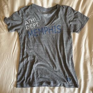 Gray Heather Crewneck University of Memphis V-neck Soft fitted t-shirt Size S